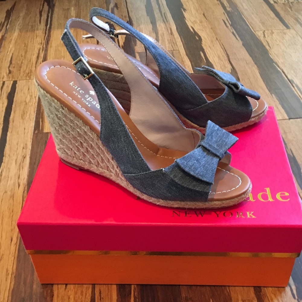 Kate Spade Shoes | “Boardwalk” denim wedge